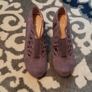 Medium Grey Faux Suede Booties